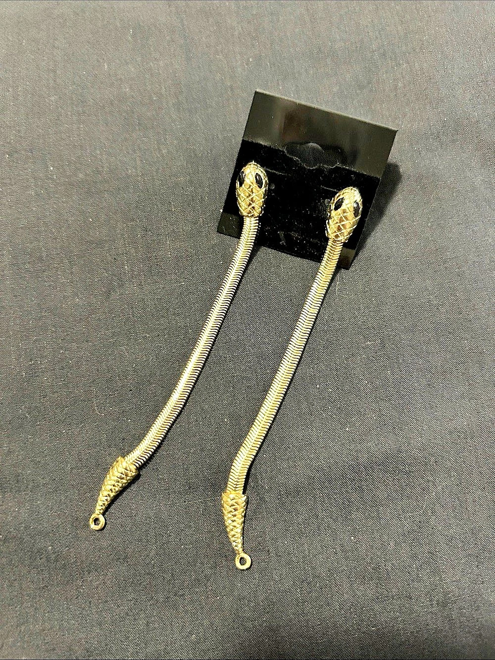 Gold Snake Drop Earrings Like New